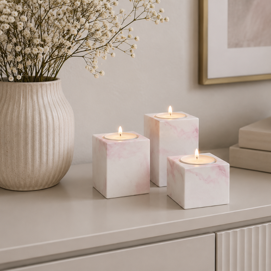 Luxe - Håndlagde telysholdere (3pk)