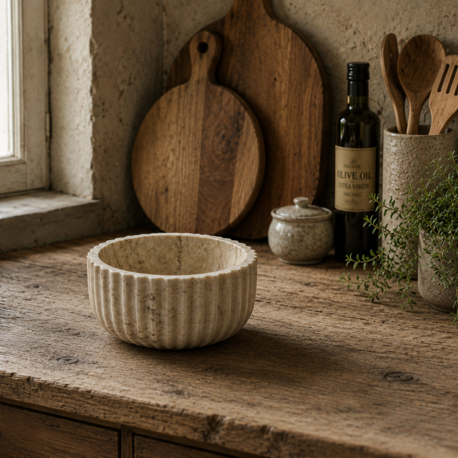 Unika Sandstone - Håndlaget dekorskål