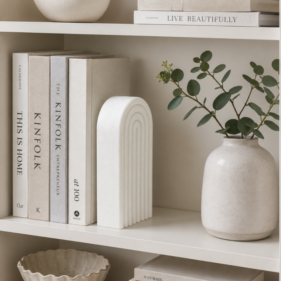 Crescent Bookend - Håndlaget bokstøtte