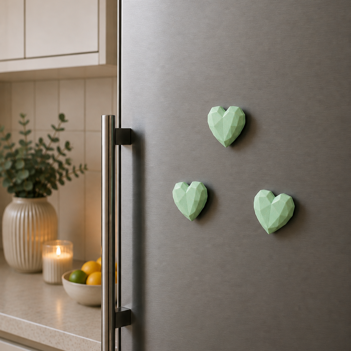LoveHearts - Håndlagde magneter (3pk)