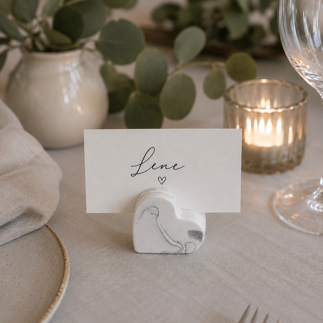 LoveMark - Håndlagde bordkort holdere (2pk)