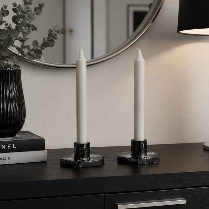 Unika HexaGlow - Håndlagde lysestaker (2pk)