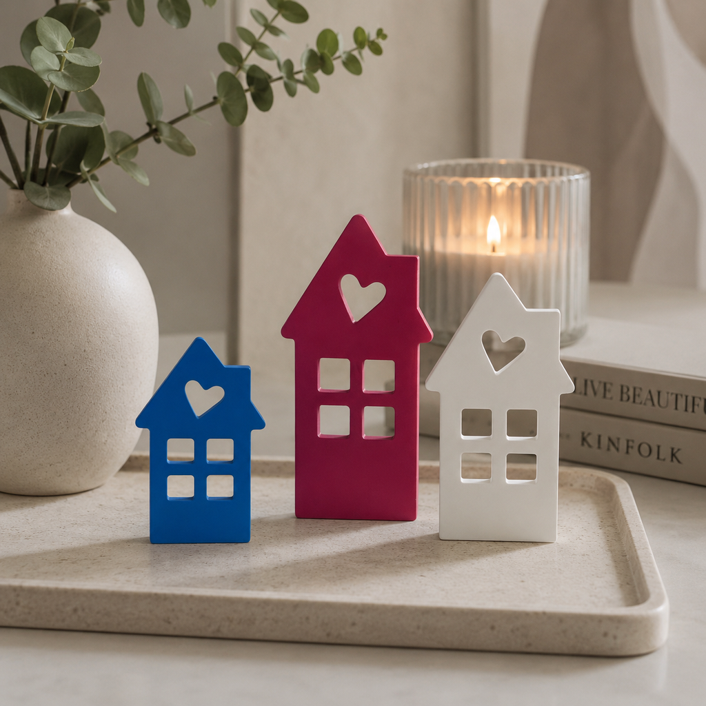 Cozy Village - Håndlaget dekorsett (3pk)
