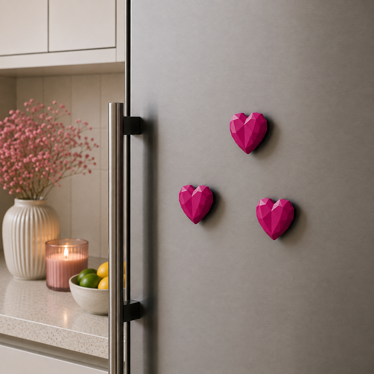 LoveHearts - Håndlagde magneter (3pk)