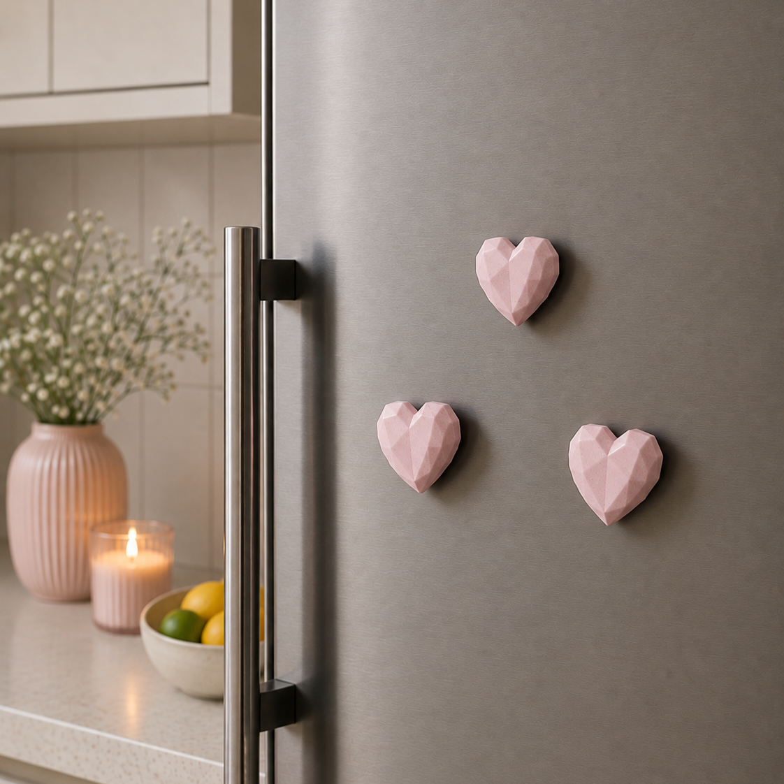LoveHearts - Håndlagde magneter (3pk)