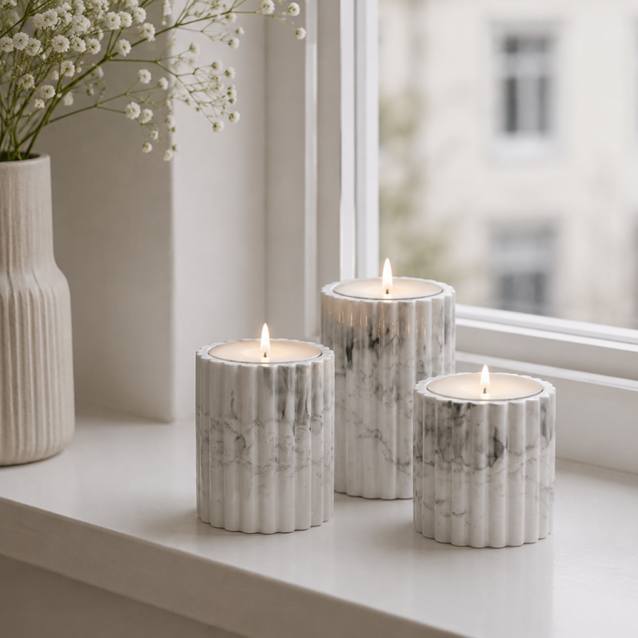 Ripple Lume - Håndlagde lysholdere (3pk)