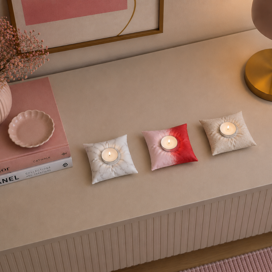 Cushion Glow - Håndlagde telysholdere (2pk)