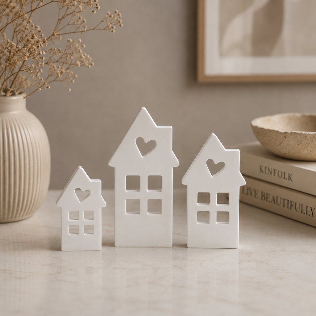 Cozy Village - Håndlaget dekorsett (3pk)